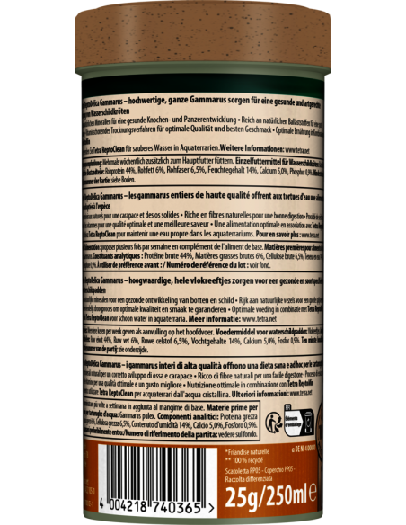Tetra ReptoDelica Gammarus – Snack Naturale per Tartarughe d’Acqua con Gamberetti Gammarus