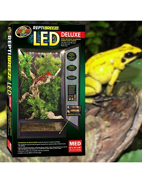 Zoo Med Reptibreeze Kit Led Deluxe - Terrario gabbia con led integrati, per rettili iguane e anfibi