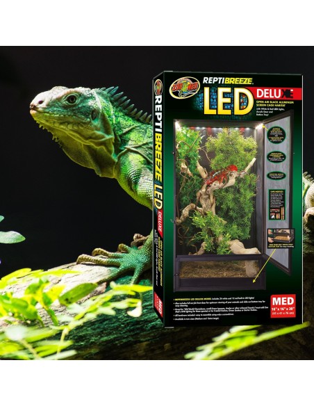 Zoo Med Reptibreeze Kit Led Deluxe - Terrario gabbia con led integrati, per rettili iguane e anfibi