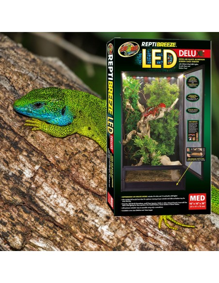 Zoo Med Reptibreeze Kit Led Deluxe - Terrario gabbia con led integrati, per rettili iguane e anfibi