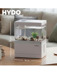 AQPet HyDo Acquario in plastica da scrivania 18x9.5x21 2