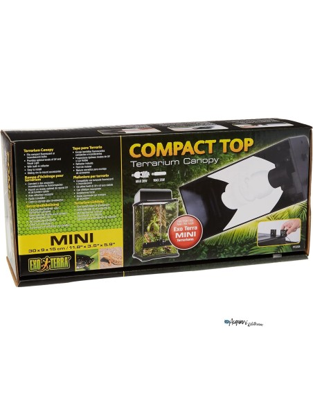 ExoTerra Compact Top, copertura per terrario, mini, per 1 lampada, con riflettore, 30 x 9 x 15 cm, attacco E27