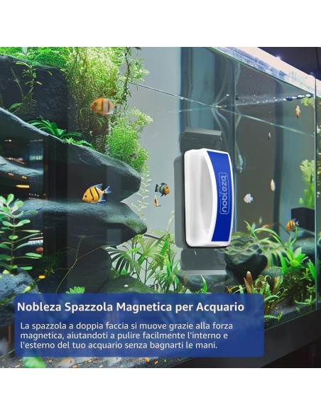 Nobleza - Doppio raschietto magnetico per acquario (L13.8*W5*H8cm)