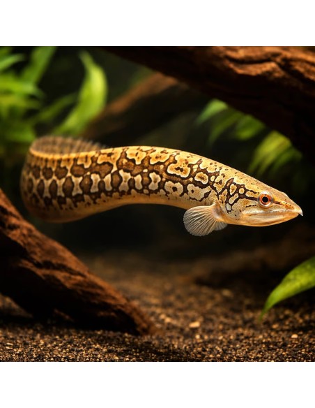 Mastacembelus armatus (Tire Track Eel o Anguilla a impronta di pneumatico)